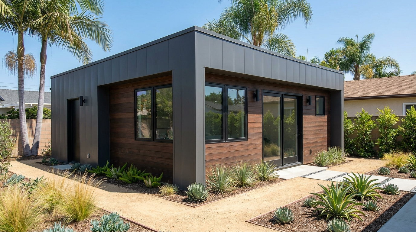 Detached ADU in an Orange County backyard under California's updated 2026 ADU laws